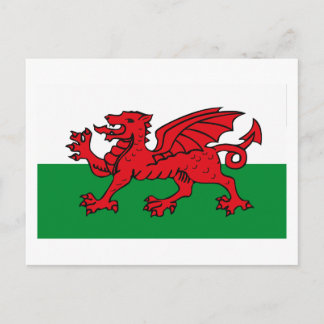 Wales Flag Postcard Postkarte