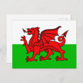 Wales Flag Postkarte (Vorne/Hinten)