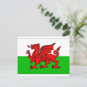 Wales Flag Postkarte (Stehend Vorderseite)