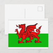 Wales Flag Postkarte (Vorne/Hinten)