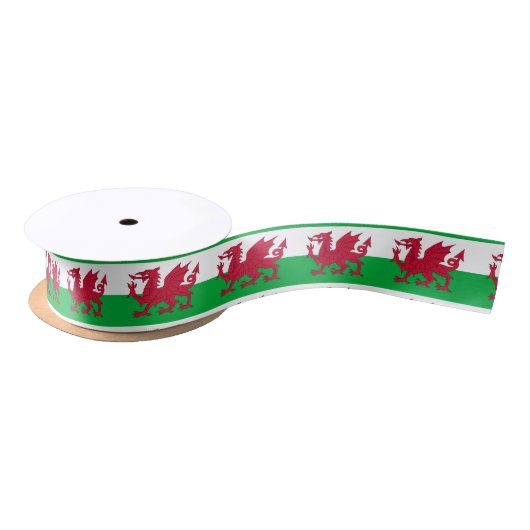 Wales flag Ribbon Satinband (Spule)