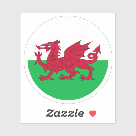 Wales Flag Round Sticker (Blatt)