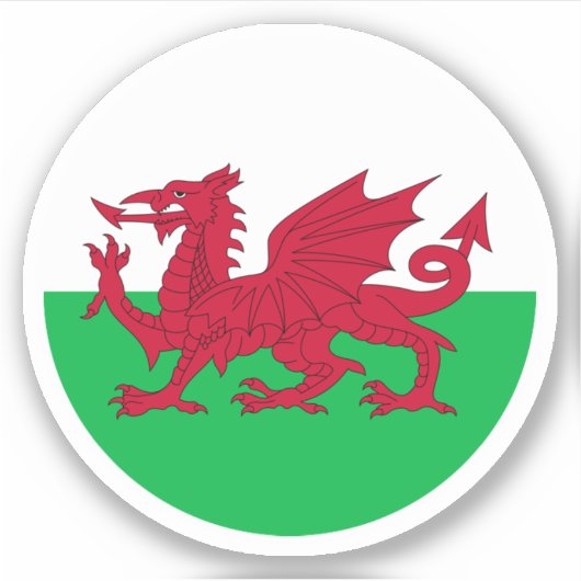 Wales Flag Round Sticker (Vorderseite)