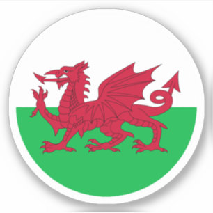 Wales-Flag-Rundaufkleber Aufkleber