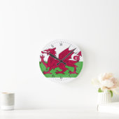Wales Flag Runde Wanduhr (Zuhause)