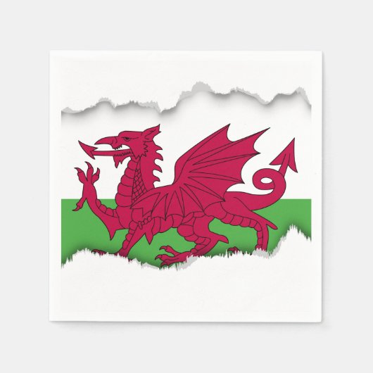 Wales Flag Serviette (Vorderseite)
