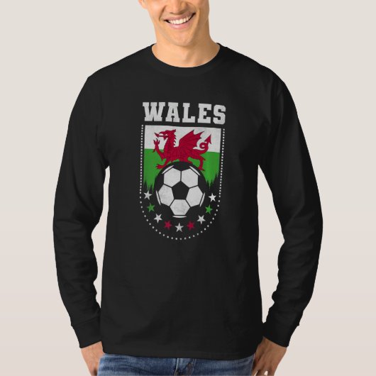 Wales Flag Soccer Fan   T-Shirt (Vorderseite)