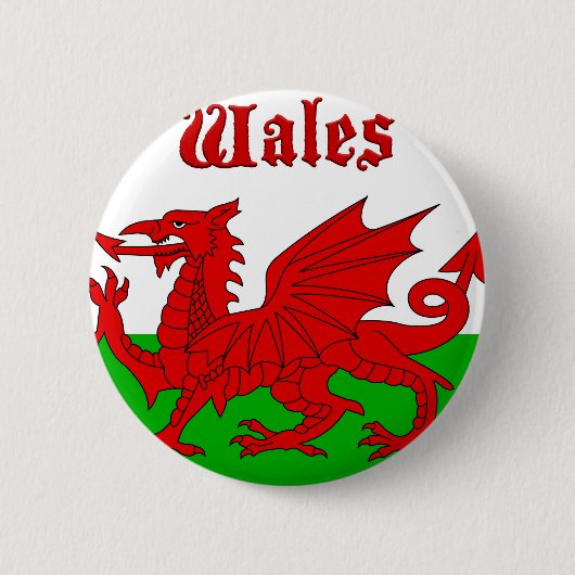 Wales Flag Wales Button (Vorderseite)