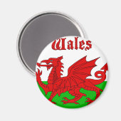 Wales Flag Wales Magnet (Vorderseite/Rückseite)