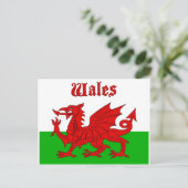 Wales Flag Wales Postkarte (Stehend Vorderseite)
