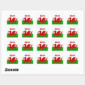 Wales Flag Wales Quadratischer Aufkleber (Blatt)