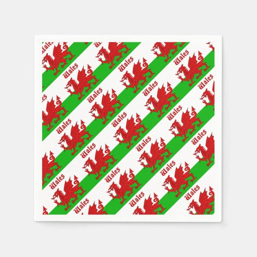 Wales Flag Wales Serviette (Vorderseite)
