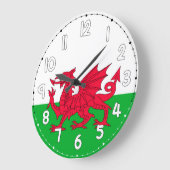 Wales Flag Wall Clock – Patriotic Welsh Home Decor Große Wanduhr (Winkel)