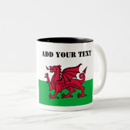 Wales Flag Weltmeisterschaft 2022 Fußball Cymru Ro Zweifarbige Tasse