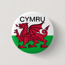 Wales Flag Weltmeisterschaft 2022 Roter Drache Cym Button