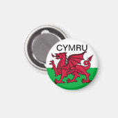 Wales Flag Weltmeisterschaft 2022 Roter Drache Cym Magnet (Vorderseite/Rückseite)