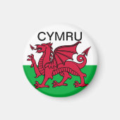Wales Flag Weltmeisterschaft 2022 Roter Drache Cym Magnet (Vorne)