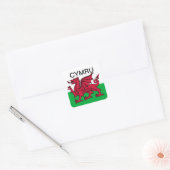 Wales Flag Weltmeisterschaft 2022 Roter Drache Cym Quadratischer Aufkleber (Umschlag)