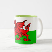 Wales Flag Zweifarbige Tasse (VorderseiteRechts)