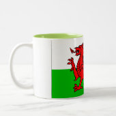 Wales Flag Zweifarbige Tasse (Links)