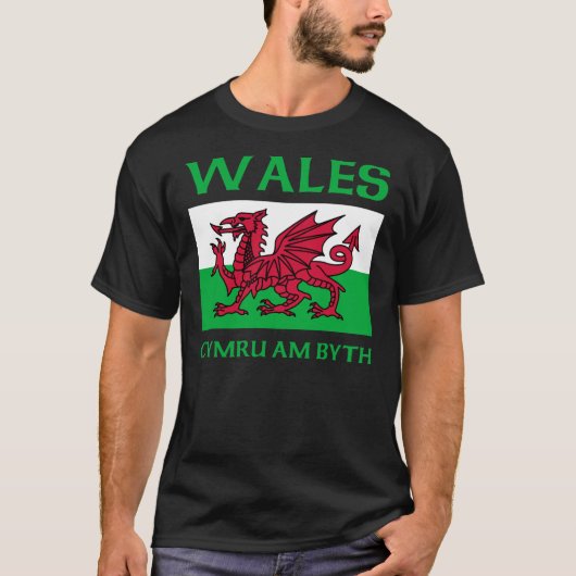 Wales-Flagge 2 T-Shirt (Vorderseite)