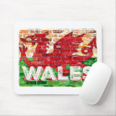 Wales-Flagge auf Ziegel Mousepad (Mit Mouse)