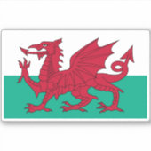 Wales-Flagge Aufkleber (Vorderseite)