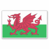 Wales-Flagge Aufkleber (Vorderseite)