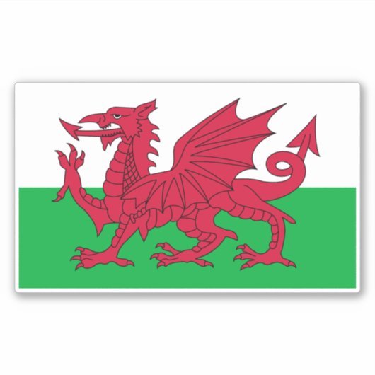 Wales-Flagge Aufkleber (Vorderseite)