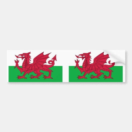 Wales-Flagge Autoaufkleber (Vorne)
