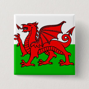 Wales-Flagge Button