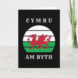 Wales-Flagge Cymru Am Byth Stolz, Waliser zu sein Karte