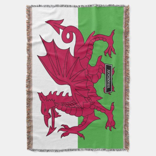 Wales-Flagge Decke (Vorderseite Vertikal)