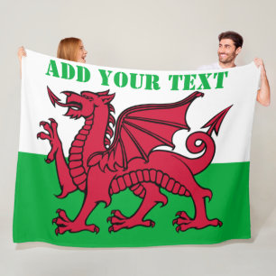 Wales-Flagge Drache England Britisch Rot Cardiff Fleecedecke