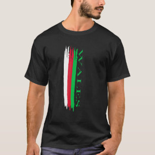 Wales-Flagge Farbstreifen T-Shirt