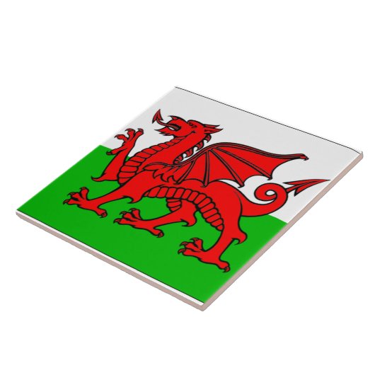 Wales-Flagge Fliese (Seite)