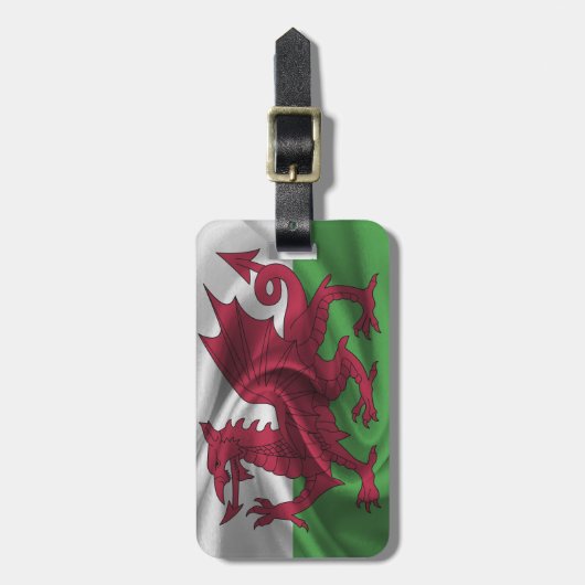 Wales-Flagge Gepäckanhänger (Vorderseite vertikal)