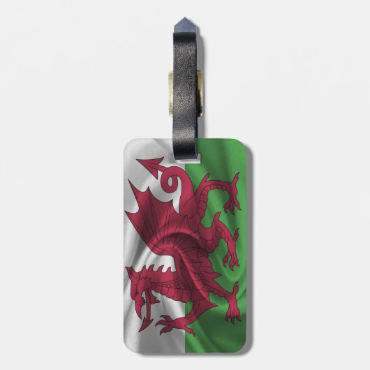 Wales-Flagge Gepäckanhänger (Rückseite vertikal)