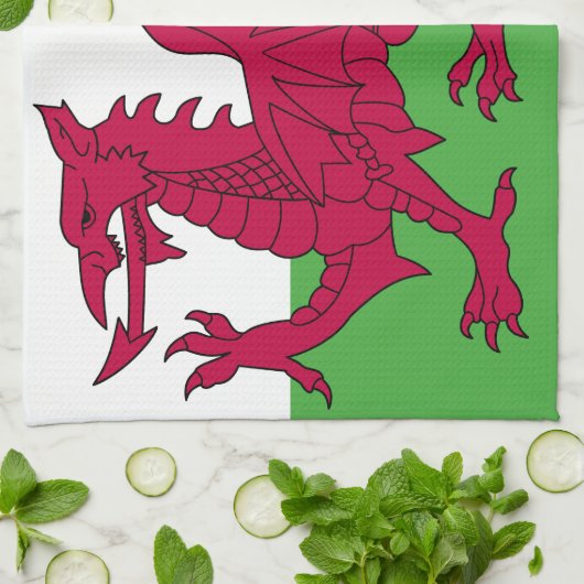 Wales-Flagge Handtuch (Gefaltet)