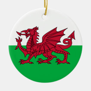 Wales-Flagge Keramik Ornament