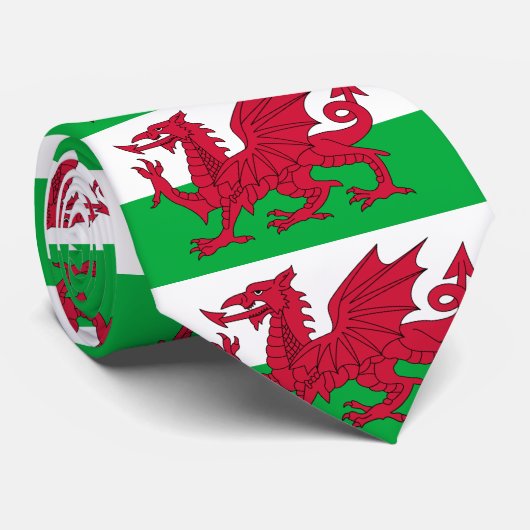 Wales-Flagge Krawatte (Gerollt)