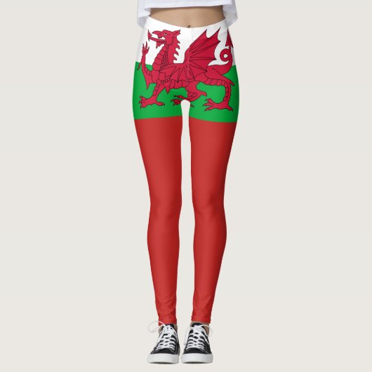 Wales-Flagge Leggings (Vorderseite)