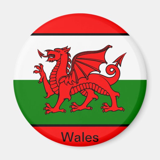 Wales-Flagge Magnet (Vorne)