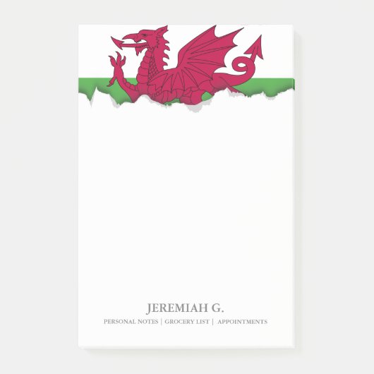 Wales-Flagge Post-it Klebezettel (Vorderseite)