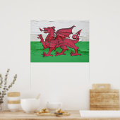 Wales-Flagge Poster (Küche)