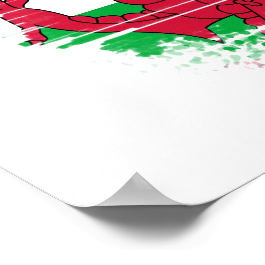 Wales-Flagge Poster (Ecke)