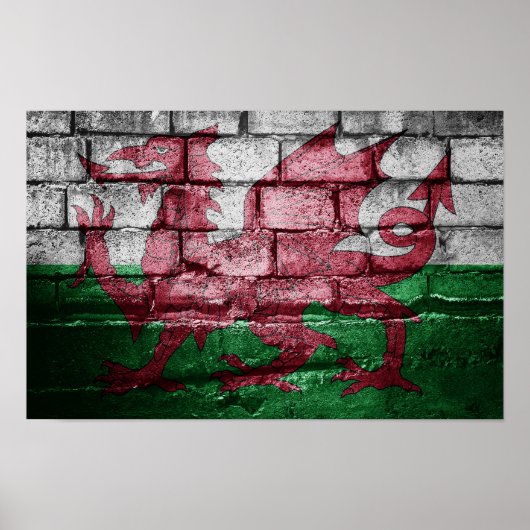 Wales-Flagge Poster (Vorne)