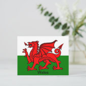 Wales-Flagge Postkarte (Stehend Vorderseite)
