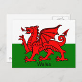 Wales-Flagge Postkarte (Vorne/Hinten)