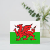 Wales-Flagge Postkarte (Stehend Vorderseite)